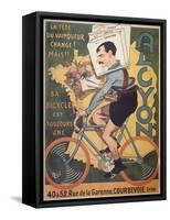 Poster Advertising 'Alcyon' Cycles with the Winners of Tour de France Faber-Michel, called Mich Liebeaux-Framed Stretched Canvas