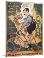 Poster Advertising 'Alcyon' Cycles with the Winners of Tour de France Faber-Michel, called Mich Liebeaux-Stretched Canvas