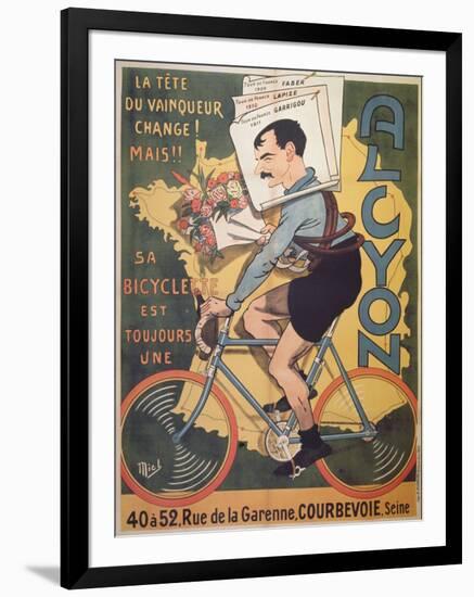 Poster Advertising 'Alcyon' Cycles with the Winners of Tour de France Faber-Michel, called Mich Liebeaux-Framed Giclee Print