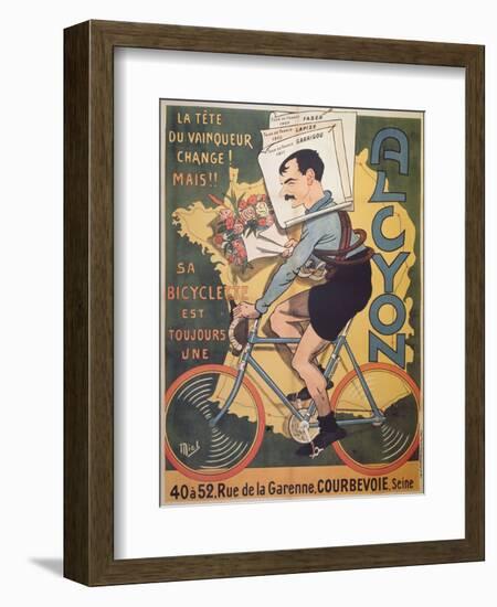 Poster Advertising 'Alcyon' Cycles with the Winners of Tour de France Faber-Michel, called Mich Liebeaux-Framed Giclee Print