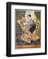 Poster Advertising 'Alcyon' Cycles with the Winners of Tour de France Faber-Michel, called Mich Liebeaux-Framed Giclee Print