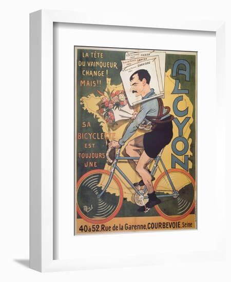 Poster Advertising 'Alcyon' Cycles with the Winners of Tour de France Faber-Michel, called Mich Liebeaux-Framed Giclee Print