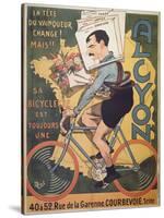 Poster Advertising 'Alcyon' Cycles with the Winners of Tour de France Faber-Michel, called Mich Liebeaux-Stretched Canvas