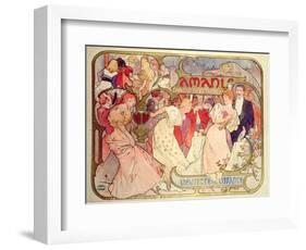 Poster Advertising 'Amants', a Comedy at the Theatre De La Renaissance, 1896-Alphonse Mucha-Framed Giclee Print