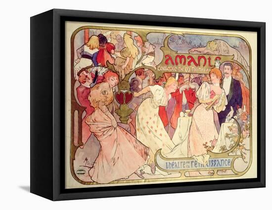 Poster Advertising 'Amants', a Comedy at the Theatre De La Renaissance, 1896-Alphonse Mucha-Framed Stretched Canvas