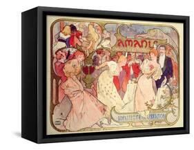 Poster Advertising 'Amants', a Comedy at the Theatre De La Renaissance, 1896-Alphonse Mucha-Framed Stretched Canvas