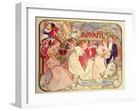 Poster Advertising 'Amants', a Comedy at the Theatre De La Renaissance, 1896-Alphonse Mucha-Framed Giclee Print