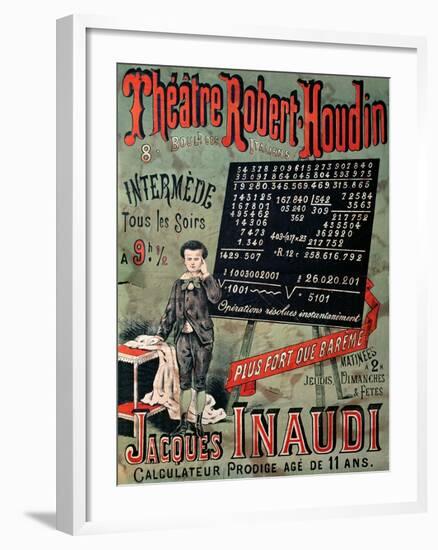 Poster Advertising an Appearance of Jacques Inaudi-null-Framed Giclee Print