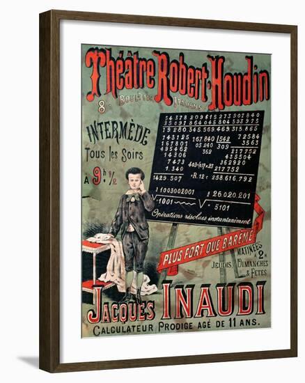 Poster Advertising an Appearance of Jacques Inaudi-null-Framed Giclee Print