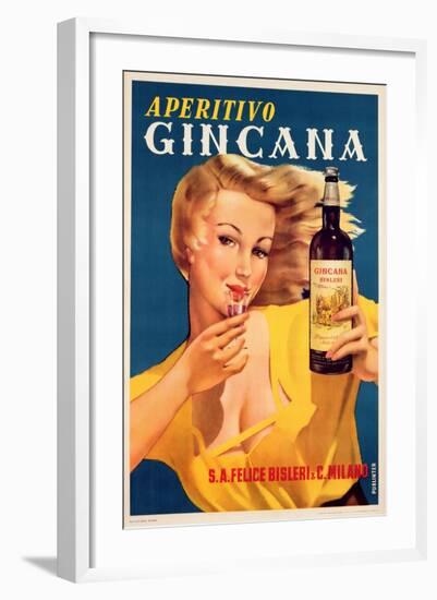 Poster Advertising Aperitivo Gincana-null-Framed Giclee Print