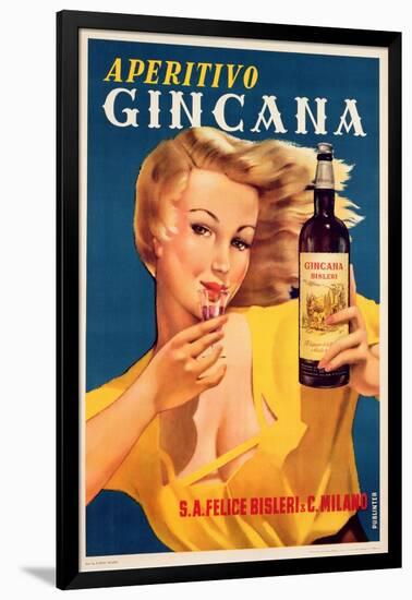 Poster Advertising Aperitivo Gincana-null-Framed Giclee Print