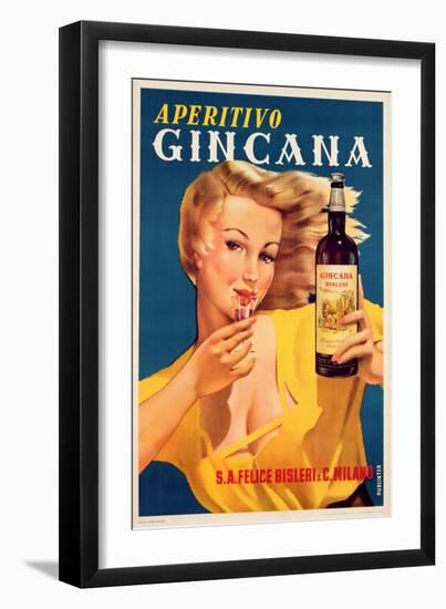 Poster Advertising Aperitivo Gincana-null-Framed Premium Giclee Print