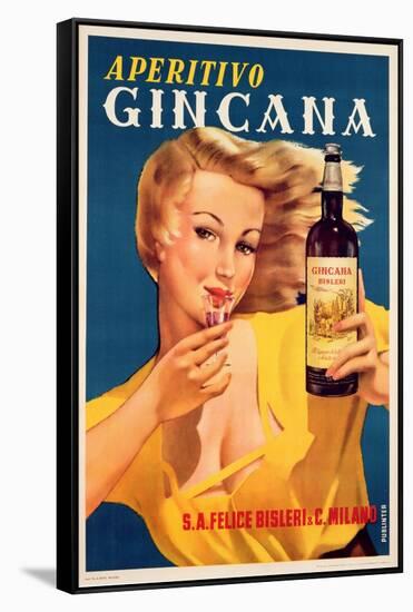 Poster Advertising Aperitivo Gincana-null-Framed Stretched Canvas