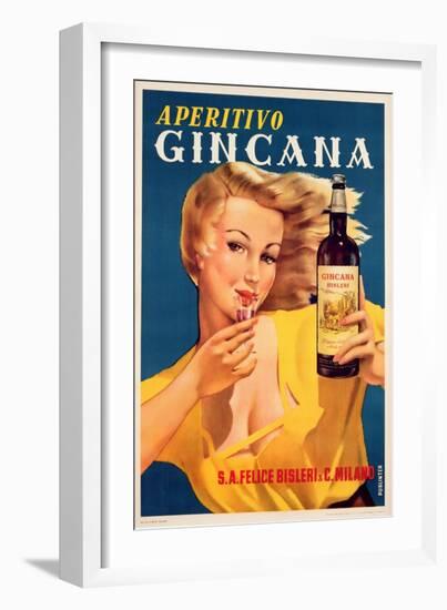 Poster Advertising Aperitivo Gincana-null-Framed Giclee Print