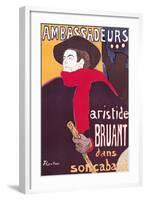 Poster Advertising Aristide Bruant in His Cabaret at the Ambassadeurs, 1892-Henri de Toulouse-Lautrec-Framed Giclee Print