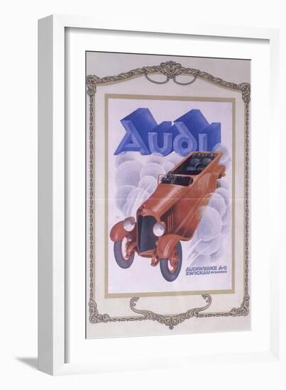 Poster Advertising Audi Cars, 1922-null-Framed Giclee Print