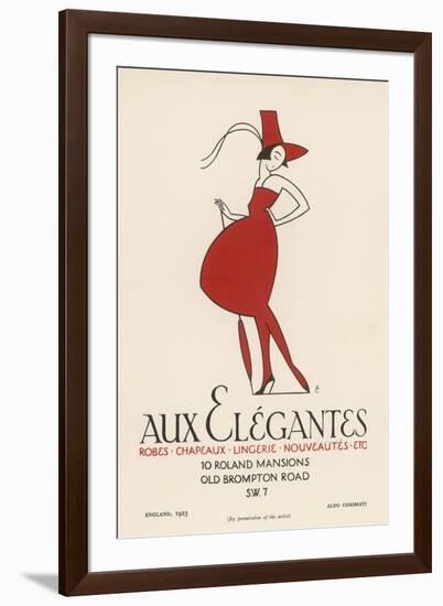 Poster Advertising "Aux Elegantes" in London's Old Brompton Road-Aldo Cosomati-Framed Photographic Print