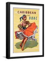 Poster Advertising B.O.A.C. Flights to the Caribbean, C.1950-null-Framed Giclee Print