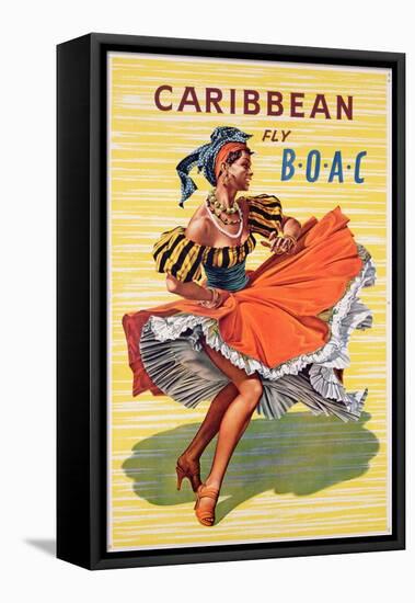 Poster Advertising B.O.A.C. Flights to the Caribbean, C.1950-null-Framed Stretched Canvas