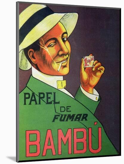 Poster Advertising Bambu Cigarette Papers, 1920-null-Mounted Giclee Print