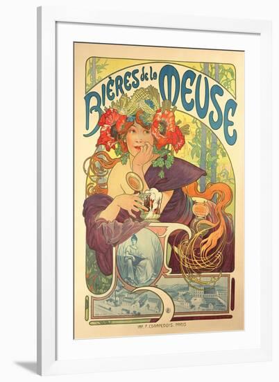 Poster Advertising 'Bieres De La Meuse', 1897-Alphonse Mucha-Framed Giclee Print