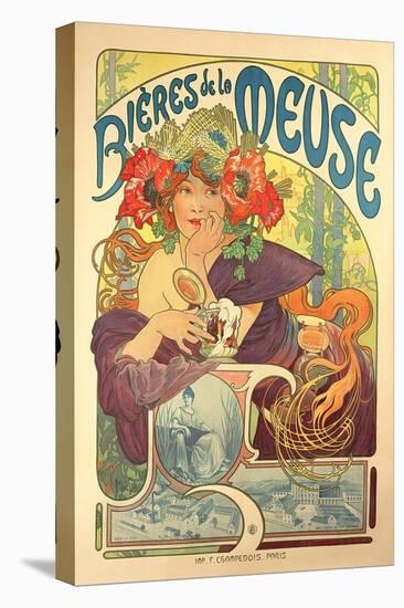 Poster Advertising 'Bieres De La Meuse', 1897-Alphonse Mucha-Stretched Canvas