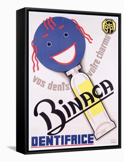 Poster Advertising 'Binaca Dentifrice', C.1938-null-Framed Stretched Canvas