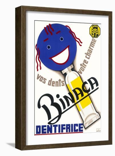 Poster Advertising Binaca Toothpaste-null-Framed Art Print