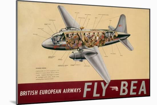 Poster Advertising 'British European Airways', C.1950-null-Mounted Giclee Print
