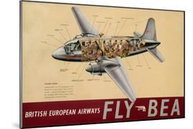 Poster Advertising 'British European Airways', C.1950-null-Mounted Giclee Print