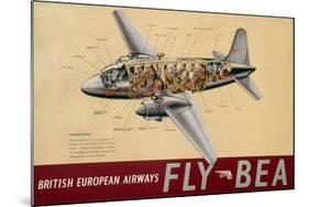 Poster Advertising 'British European Airways', C.1950-null-Mounted Giclee Print