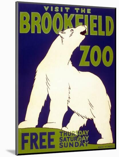 Poster Advertising Brookfield Zoo in Chicago, Illinois, 1938-null-Mounted Giclee Print