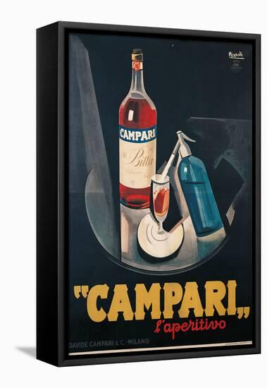 Poster Advertising Campari Laperitivo-Marcello Nizzoli-Framed Stretched Canvas
