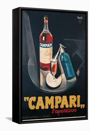 Poster Advertising Campari Laperitivo-Marcello Nizzoli-Framed Stretched Canvas