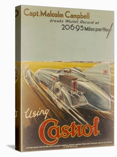 Poster Advertising Castrol, Featuring Bluebird, 1928-NF Humphries-Stretched Canvas