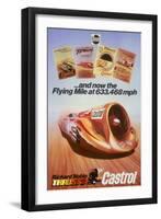 Poster Advertising Castrol, Featuring Thrust 2 and Richard Noble, C1983-null-Framed Giclee Print