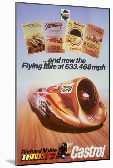 Poster Advertising Castrol, Featuring Thrust 2 and Richard Noble, C1983-null-Mounted Giclee Print