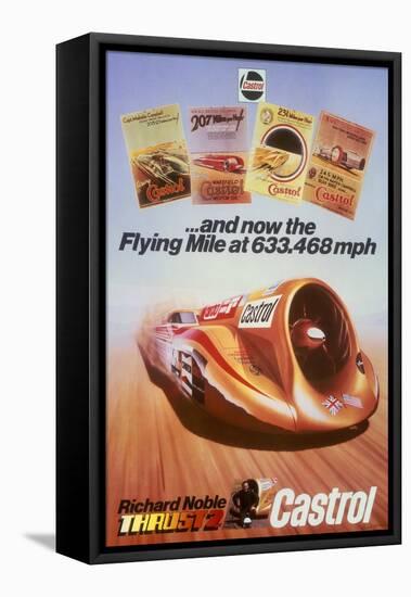 Poster Advertising Castrol, Featuring Thrust 2 and Richard Noble, C1983-null-Framed Stretched Canvas