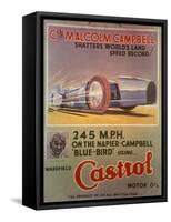 Poster Advertising Castrol Oil, Featuring Bluebird and Malcolm Campbell, Early 1930s-null-Framed Stretched Canvas