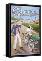 Poster Advertising Champion Spark Plugs-null-Framed Stretched Canvas