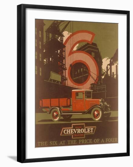 Poster Advertising Chevrolet Trucks, C1930s-null-Framed Premium Giclee Print