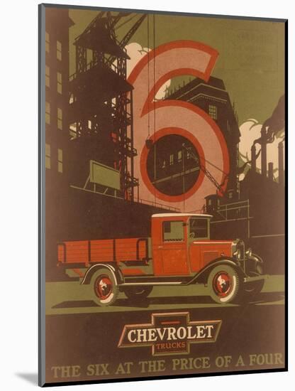 Poster Advertising Chevrolet Trucks, C1930s-null-Mounted Premium Giclee Print