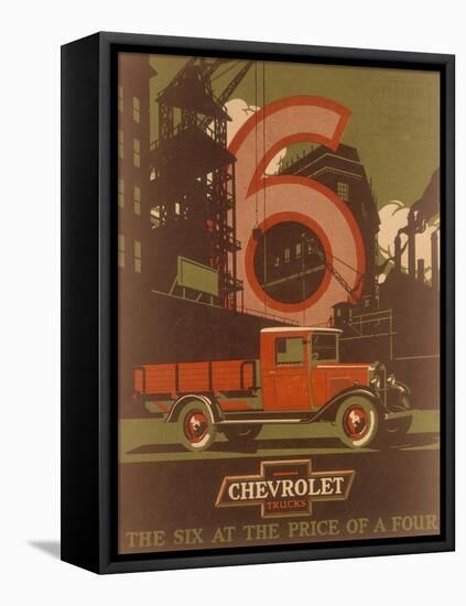 Poster Advertising Chevrolet Trucks, C1930s-null-Framed Stretched Canvas