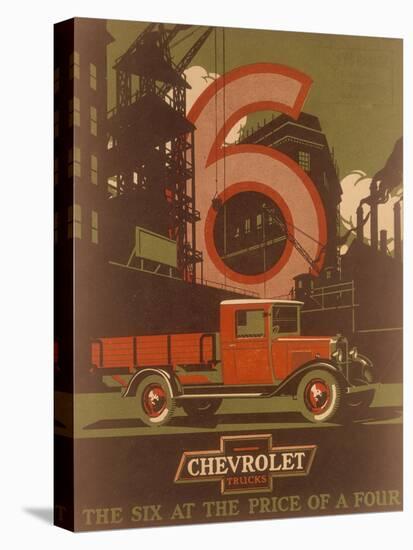 Poster Advertising Chevrolet Trucks, C1930s-null-Stretched Canvas