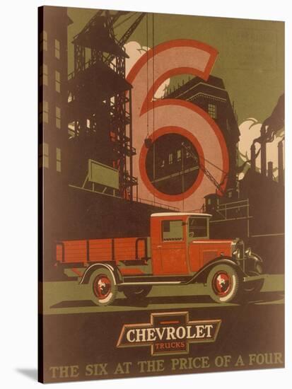 Poster Advertising Chevrolet Trucks, C1930s-null-Stretched Canvas