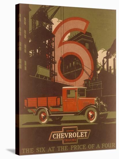 Poster Advertising Chevrolet Trucks, C1930s-null-Stretched Canvas