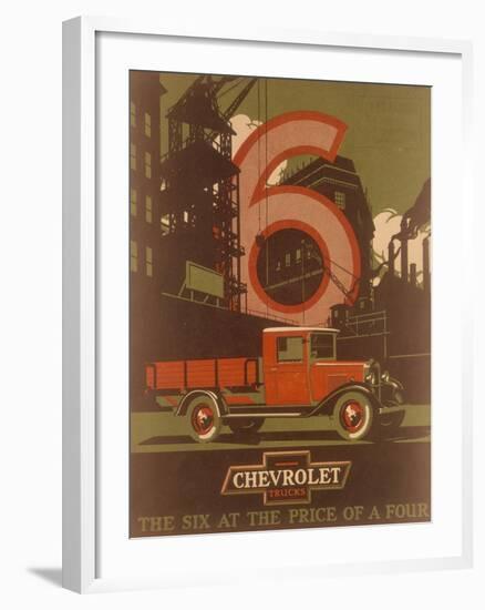 Poster Advertising Chevrolet Trucks, C1930s-null-Framed Giclee Print