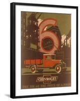 Poster Advertising Chevrolet Trucks, C1930s-null-Framed Giclee Print