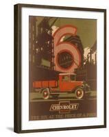 Poster Advertising Chevrolet Trucks, C1930s-null-Framed Giclee Print