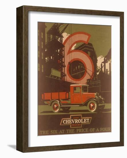 Poster Advertising Chevrolet Trucks, C1930s-null-Framed Giclee Print